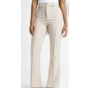 BOA Cream Pants, High Waist, Flare, Neutral, Because of Alice, Flared, Trousers